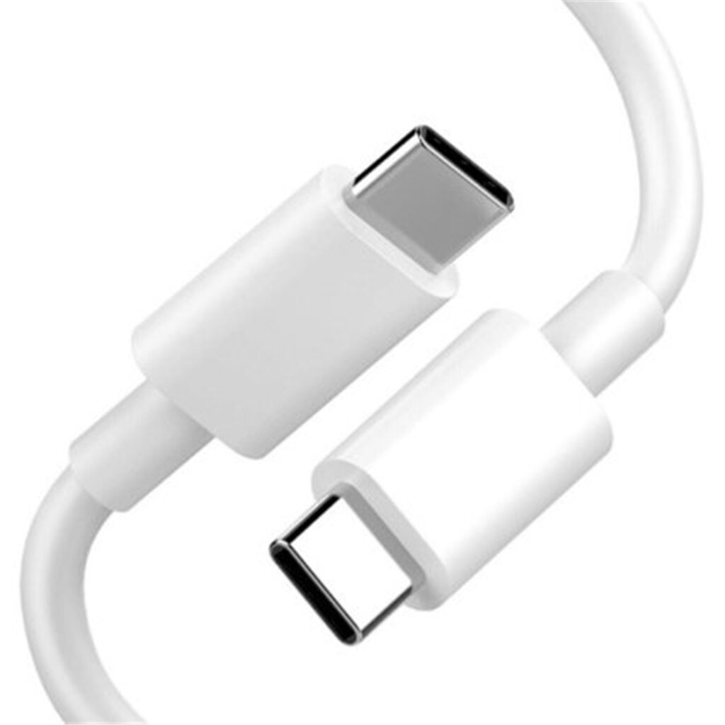 USB C ends of a white cable.